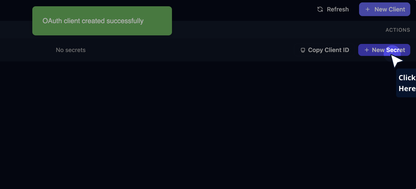 Click on "New Secret"